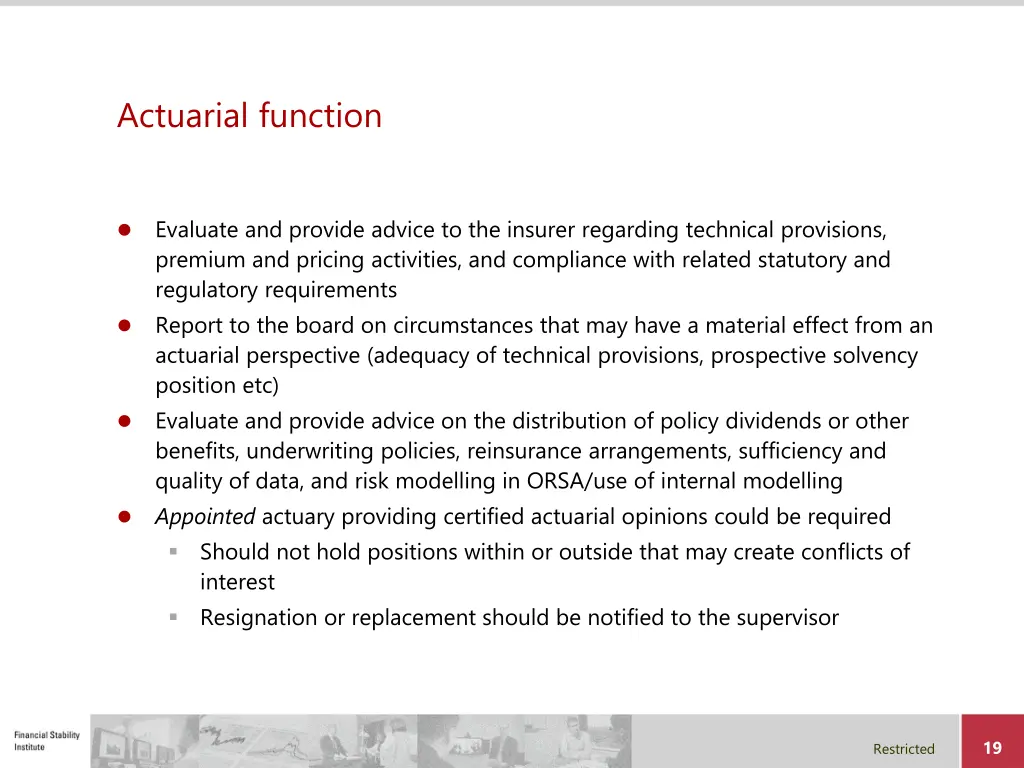 actuarial function