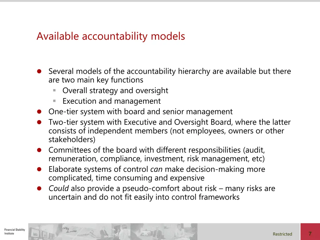 available accountability models