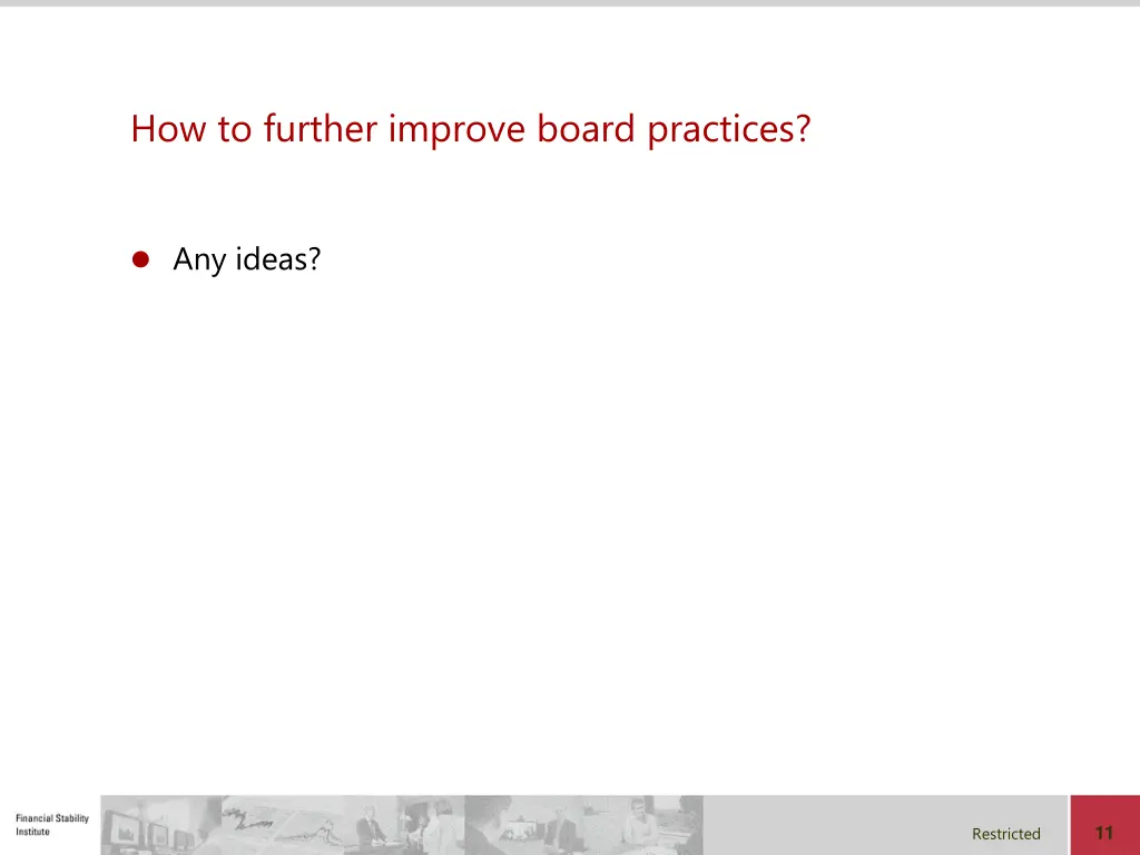 how to further improve board practices