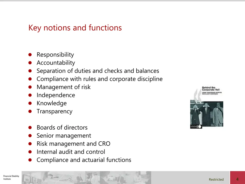 key notions and functions