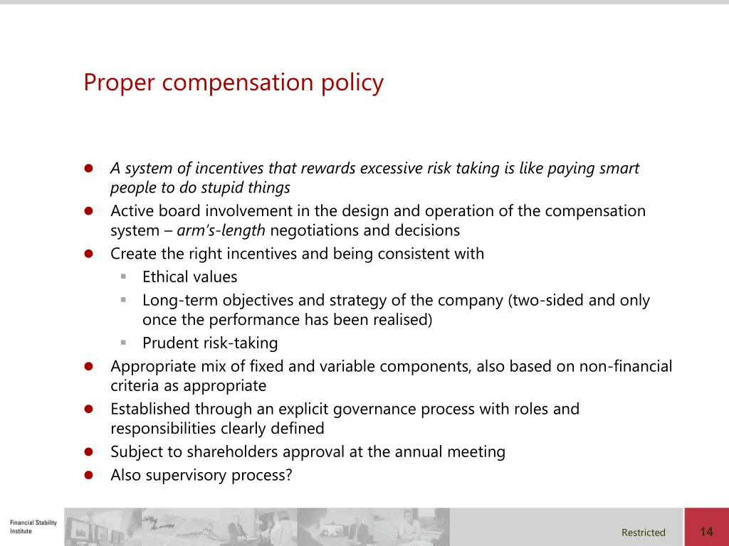 proper compensation policy