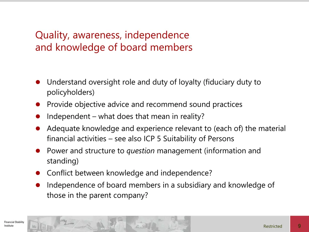 quality awareness independence and knowledge