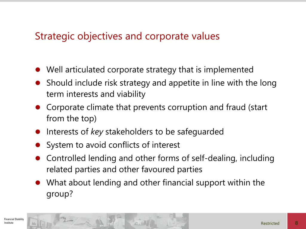 strategic objectives and corporate values