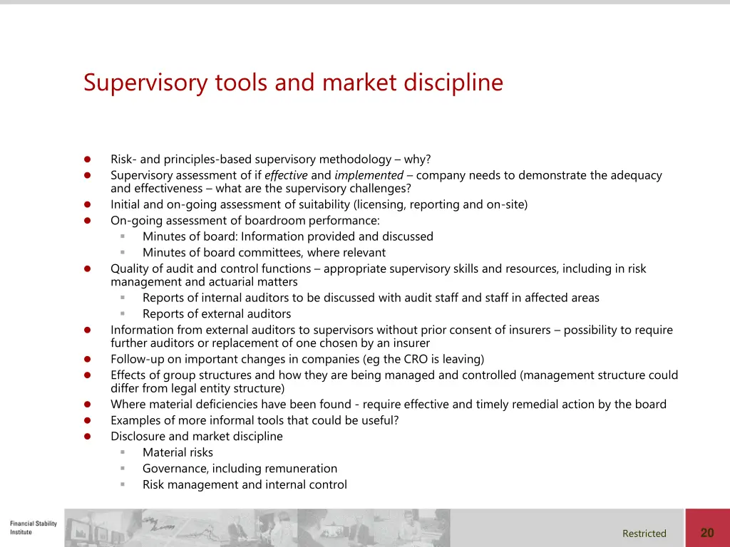 supervisory tools and market discipline