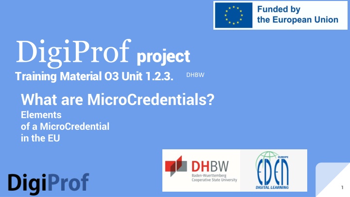digiprof project training material o3 unit