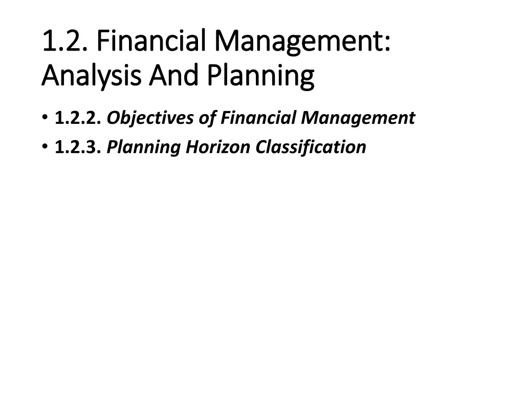 1 2 financial management 1 2 financial management