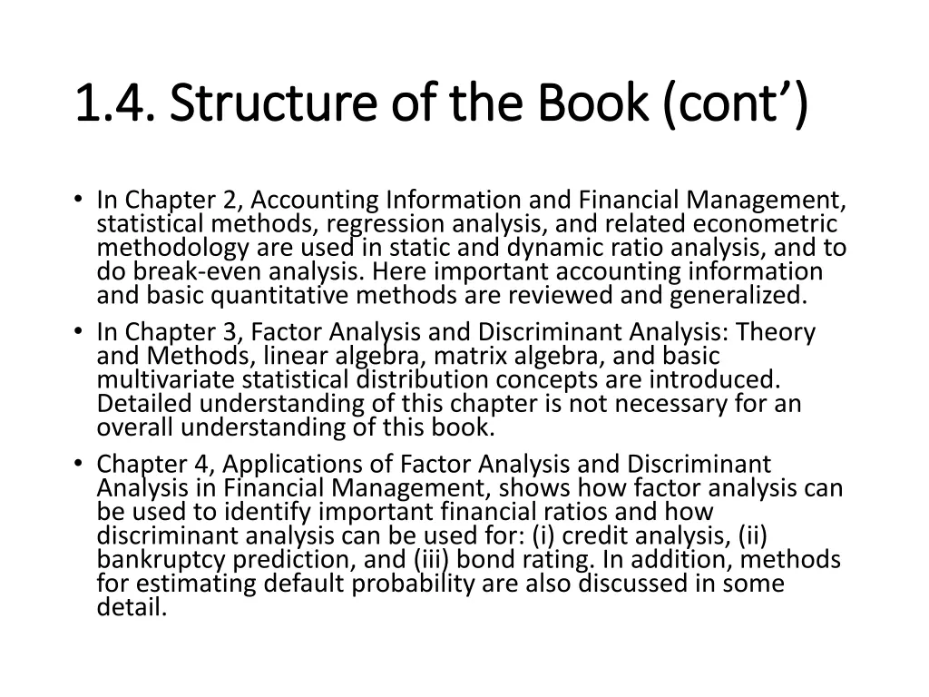 1 4 structure of the book 1 4 structure 1