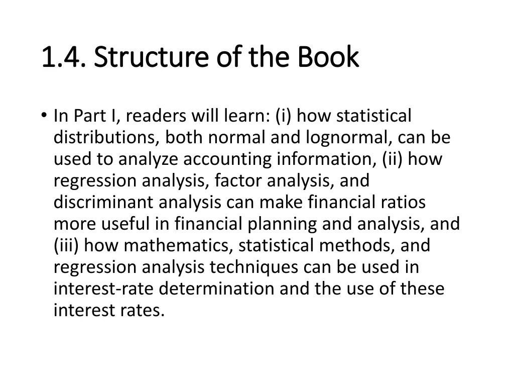 1 4 structure of the book 1 4 structure