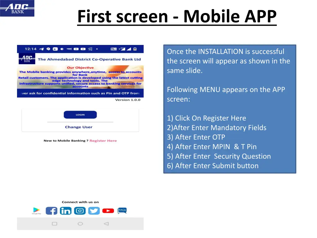 first screen mobile app