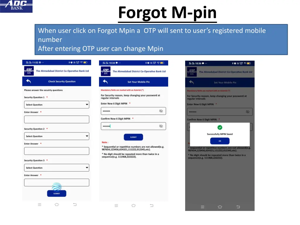 forgot m pin