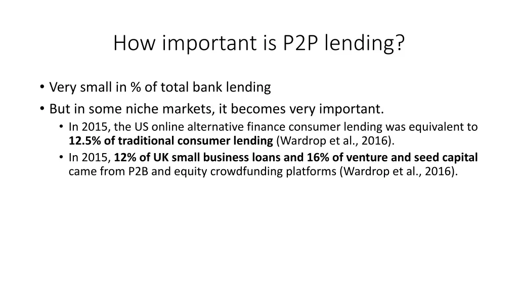 how important is p2p lending