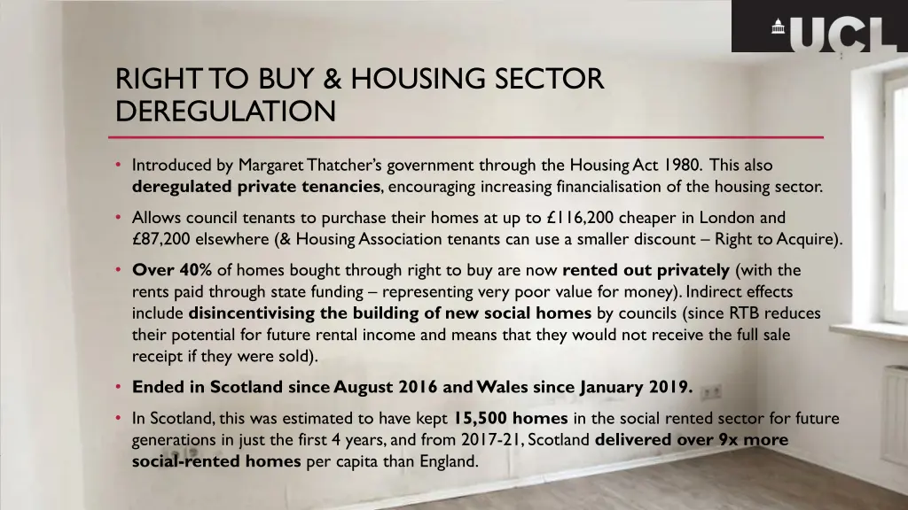 right to buy housing sector deregulation