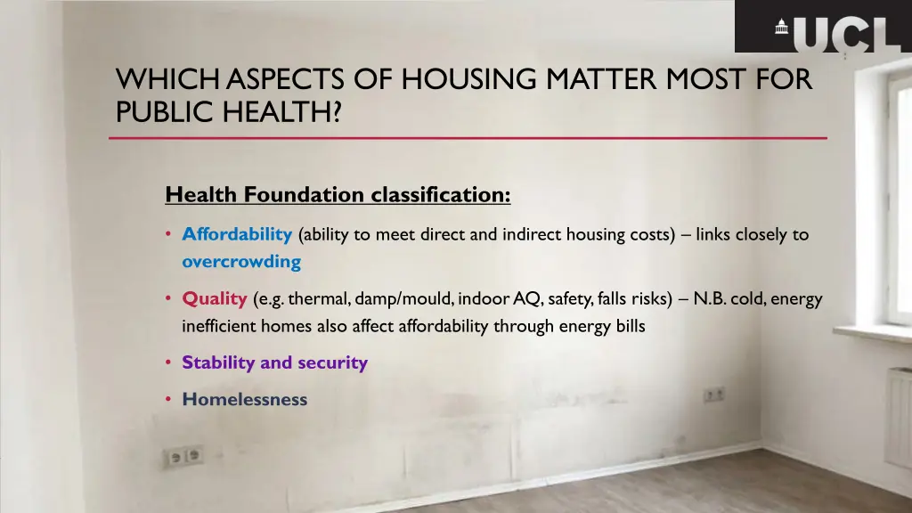 which aspects of housing matter most for public