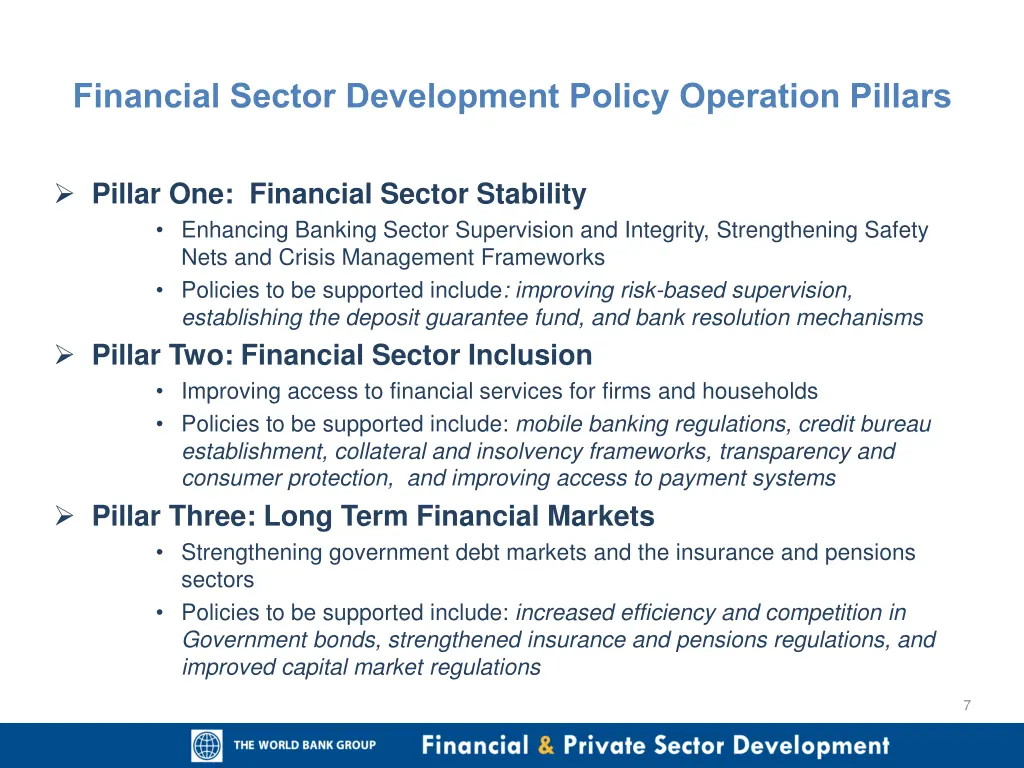 financial sector development policy operation 1
