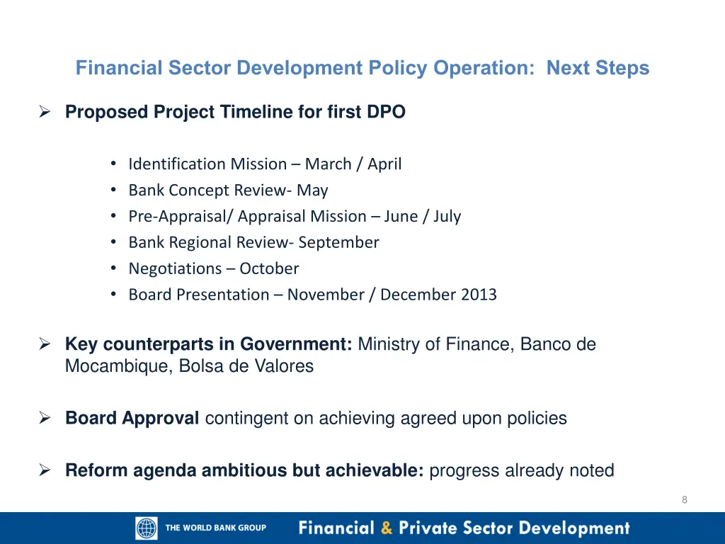 financial sector development policy operation 2