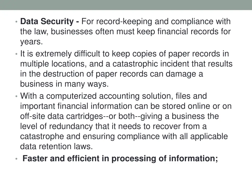 data security for record keeping and compliance