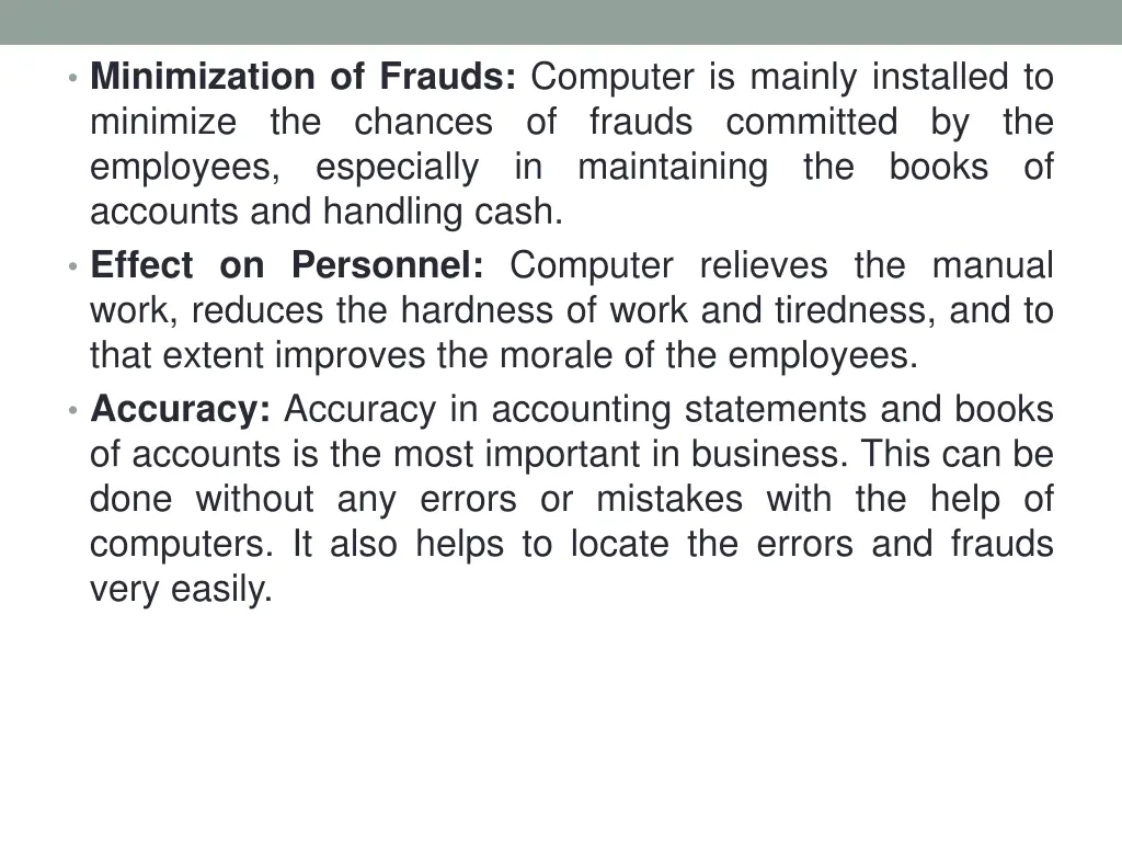 minimization of frauds computer is mainly