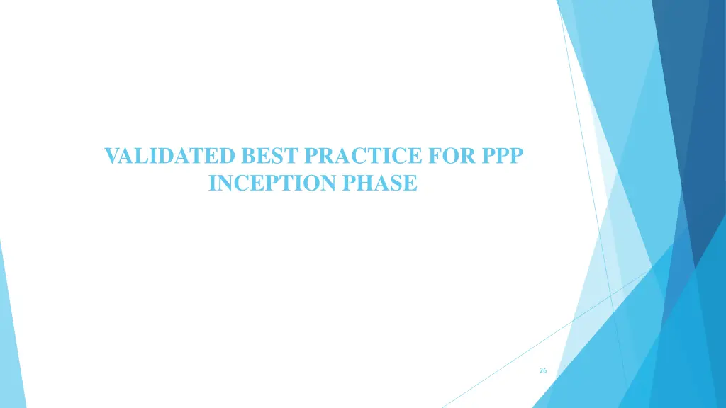 validated best practice for ppp inception phase