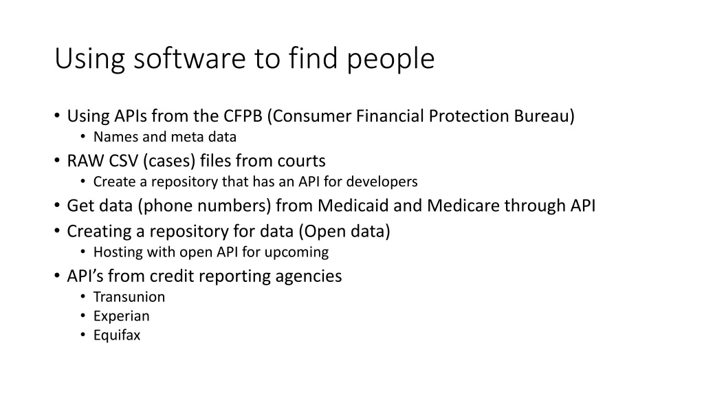 using software to find people