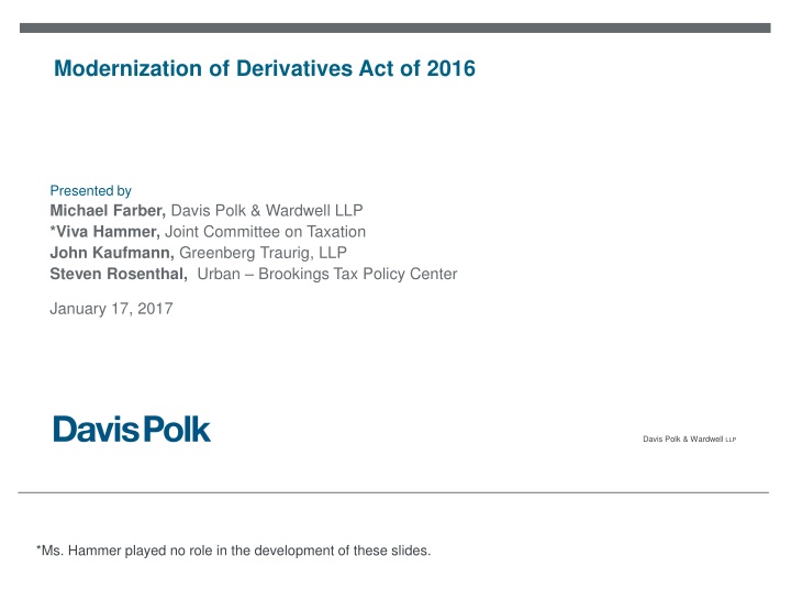 modernization of derivatives act of 2016