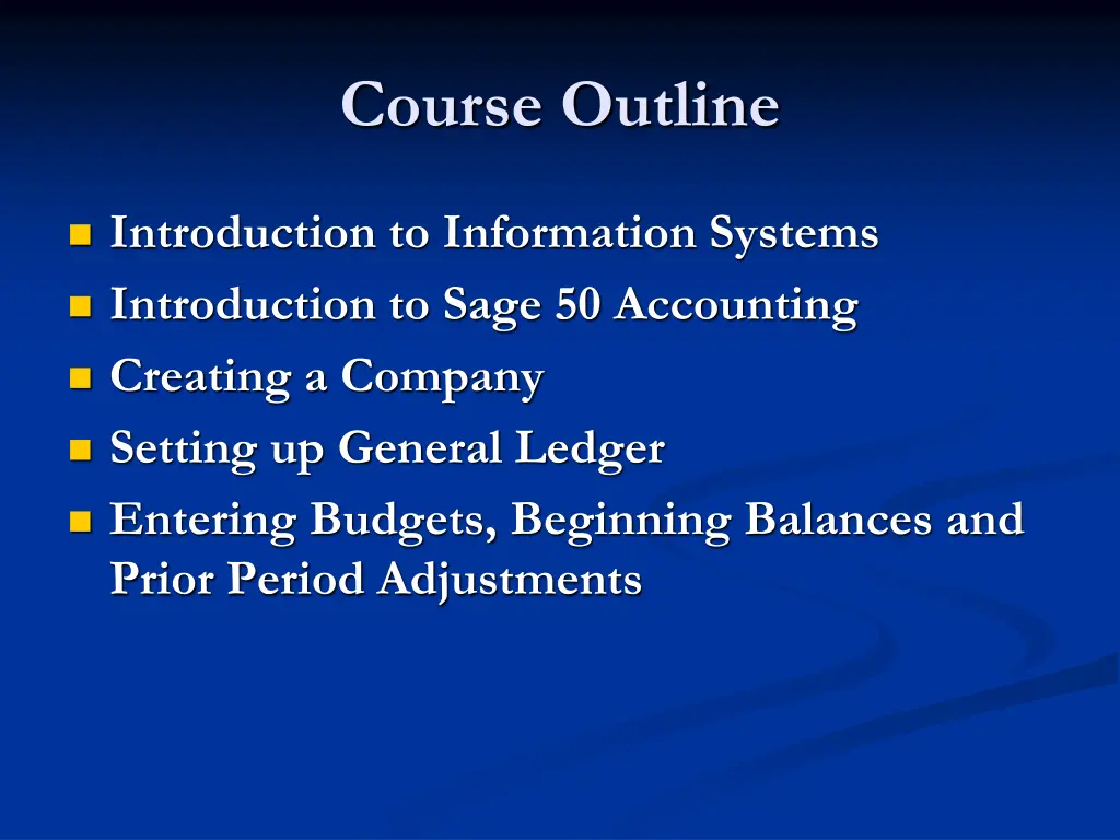 course outline