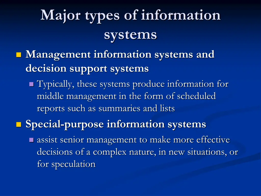 major types of information systems 1