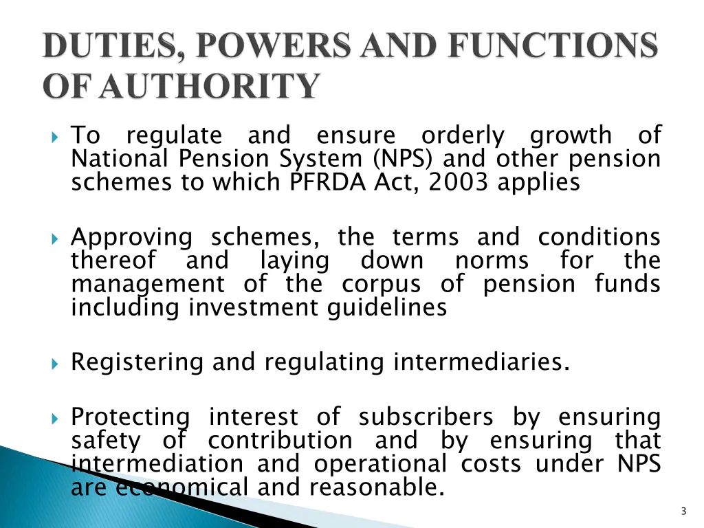 to regulate and ensure orderly growth of national