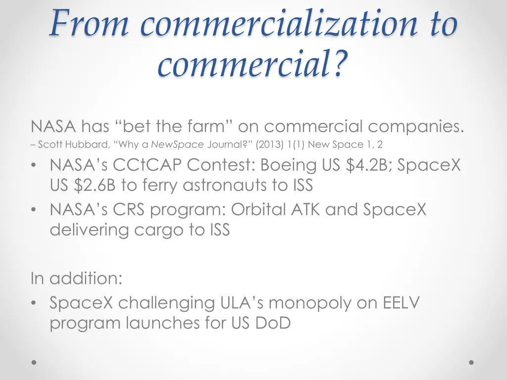 from commercialization to commercial