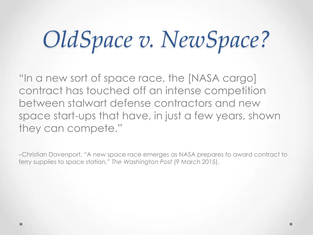 oldspace v newspace