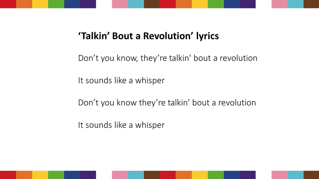 talkin bout a revolution lyrics