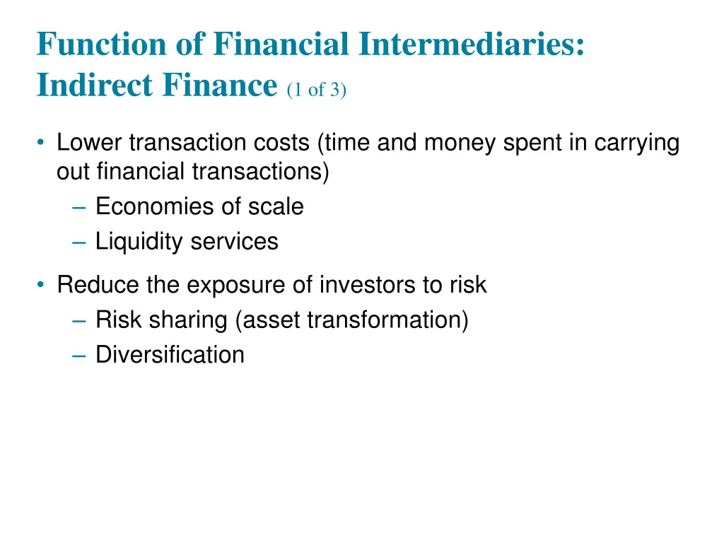 function of financial intermediaries indirect