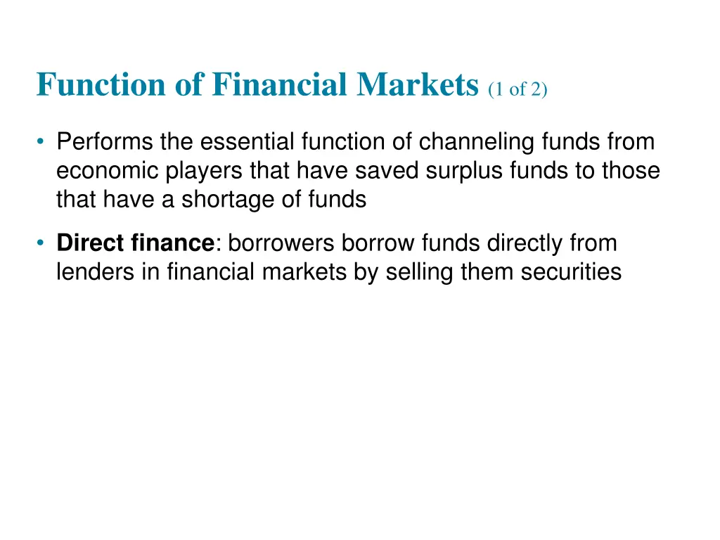 function of financial markets 1 of 2