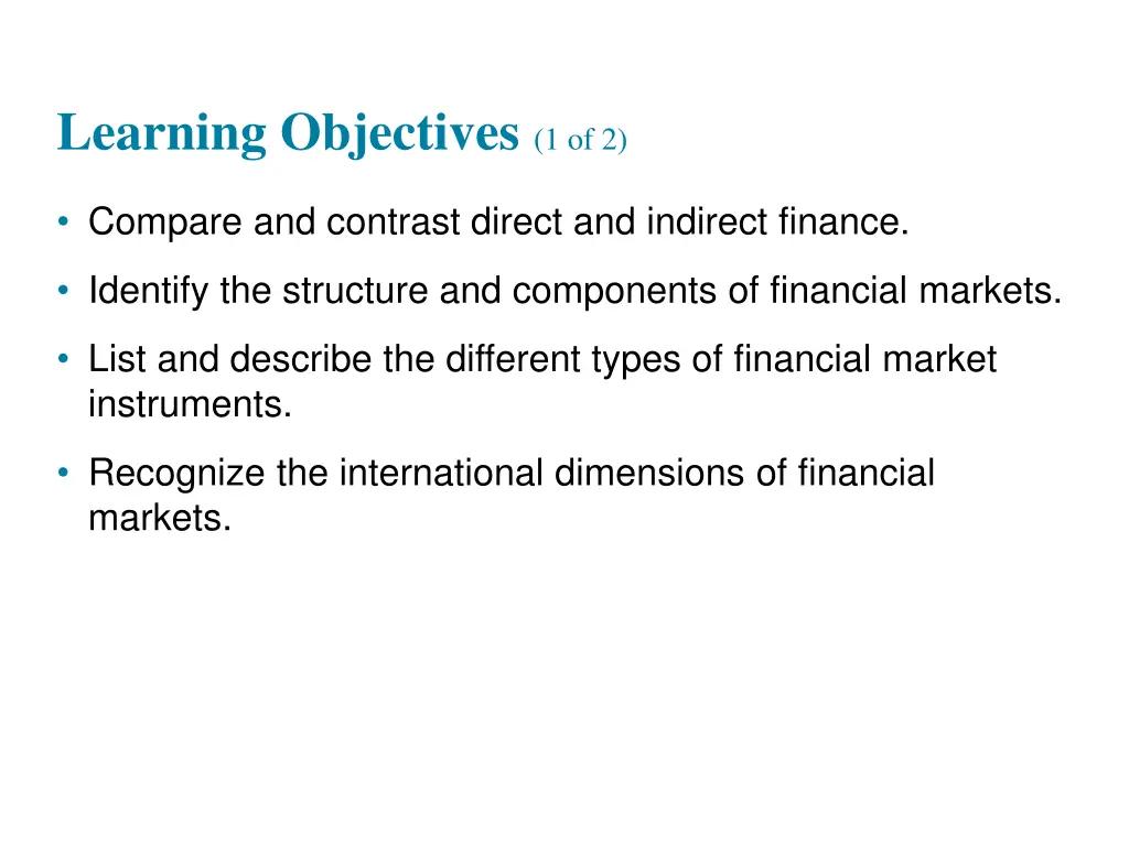 learning objectives 1 of 2