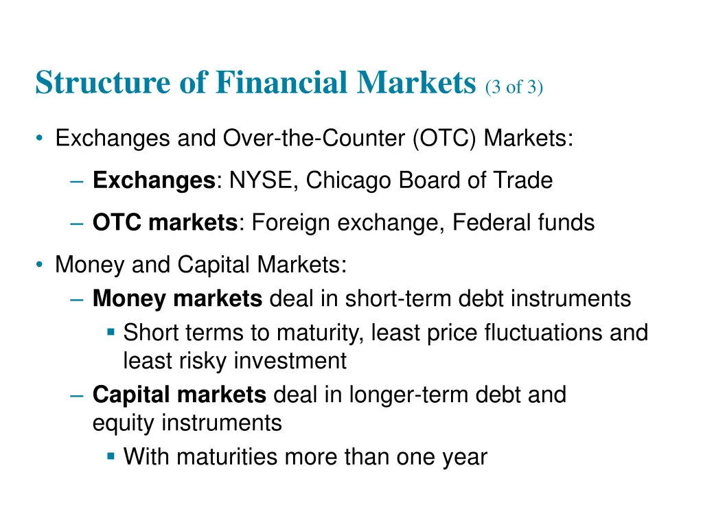 structure of financial markets 3 of 3