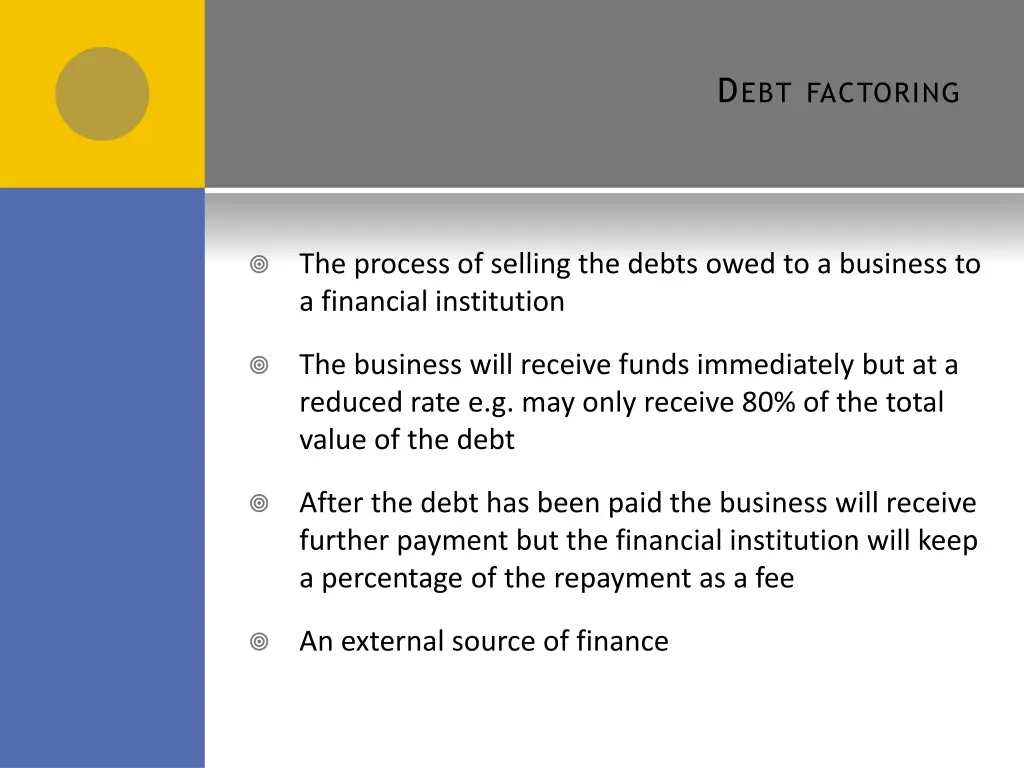d ebt factoring