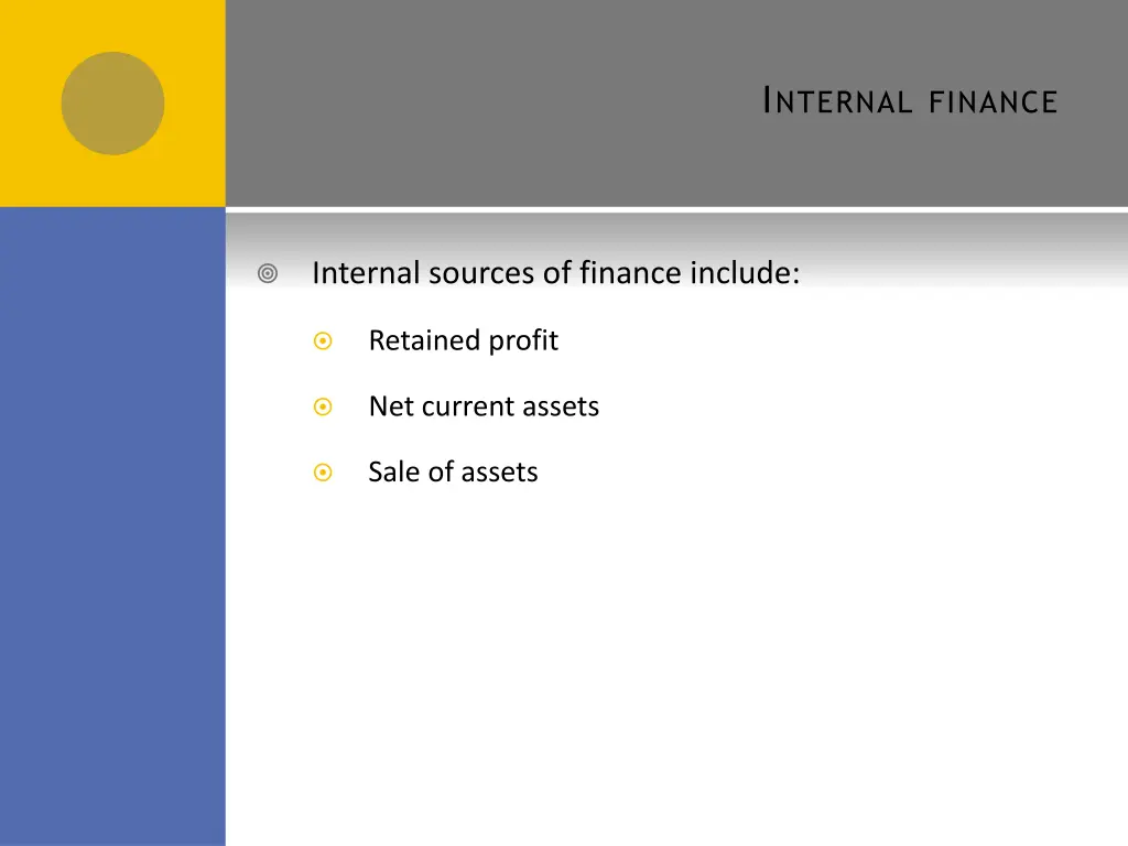 i nternal finance