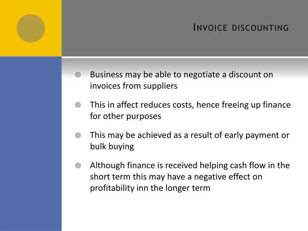i nvoice discounting