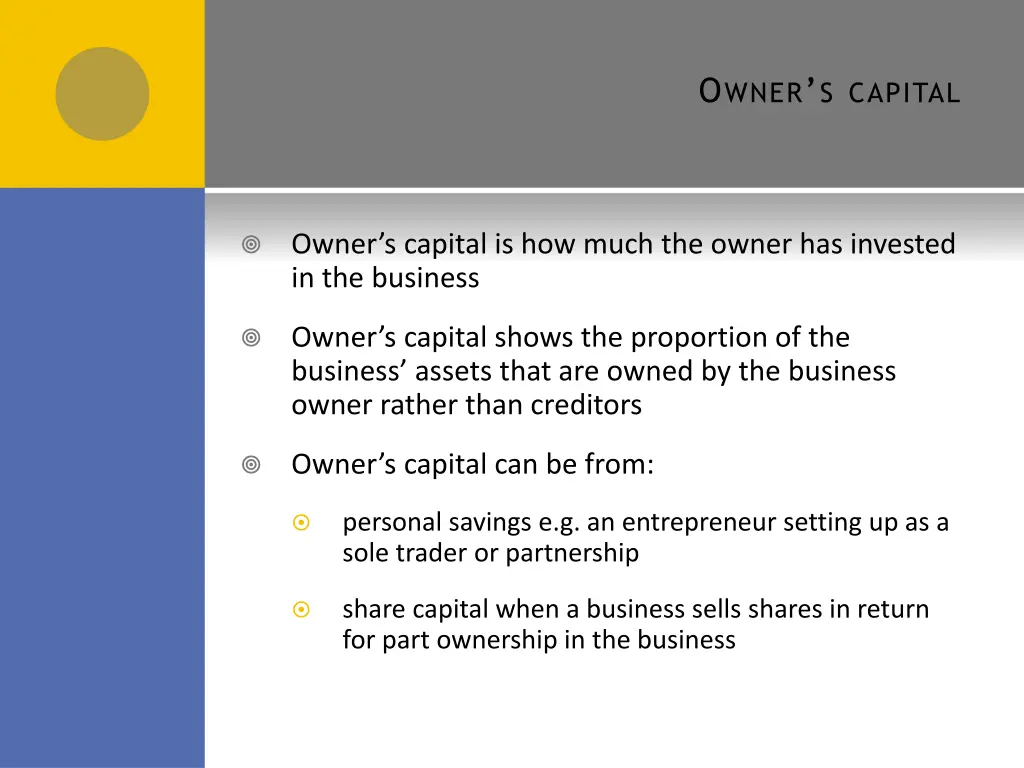 o wner s capital