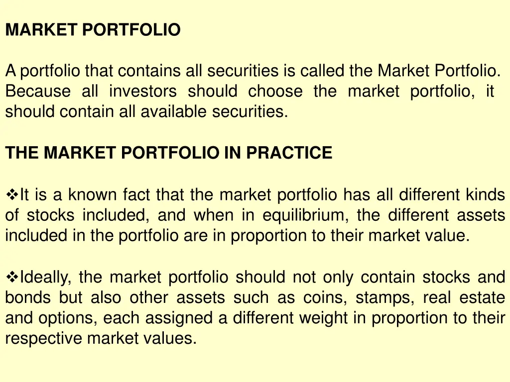 market portfolio