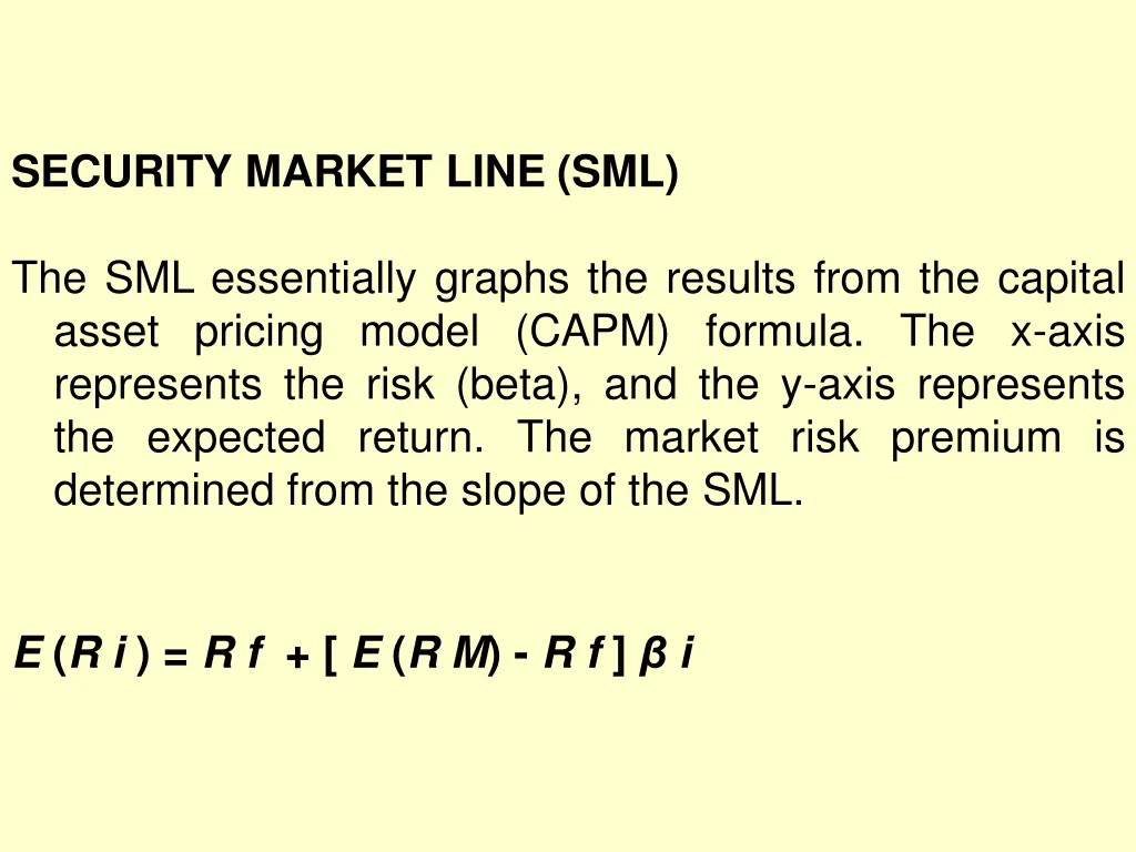 security market line sml