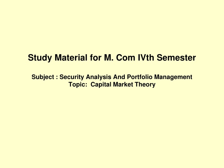 study material for m com ivth semester