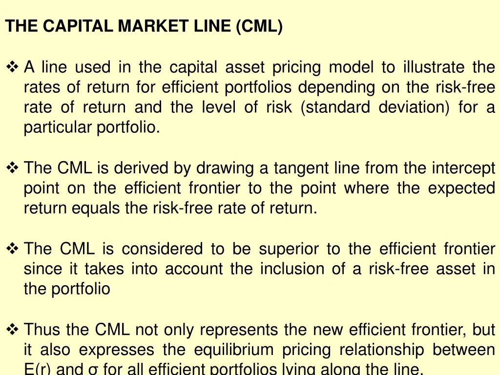 the capital market line cml