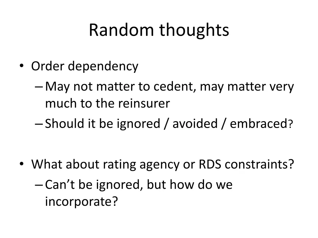 random thoughts