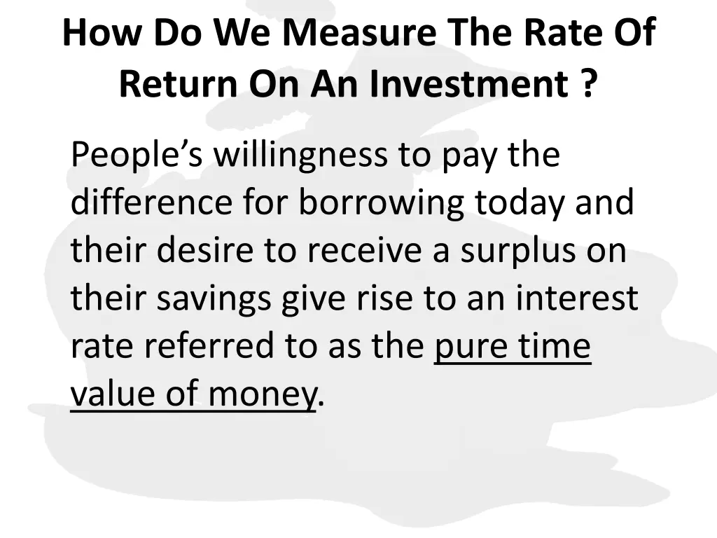 how do we measure the rate of return 1