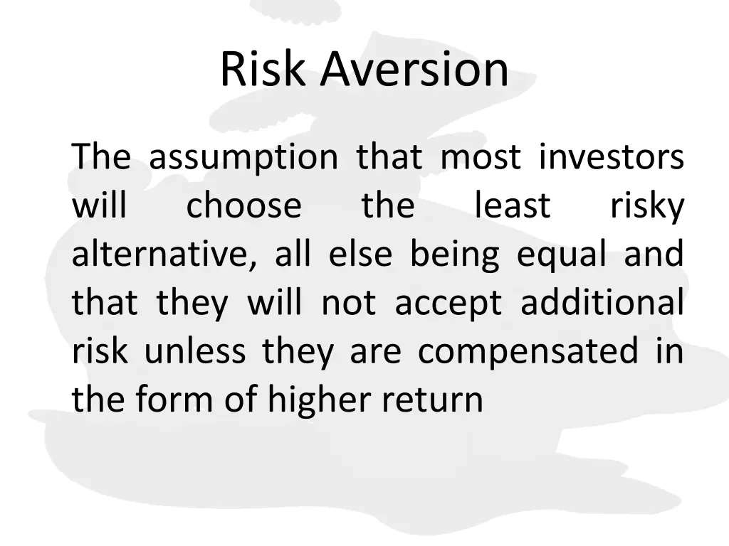 risk aversion