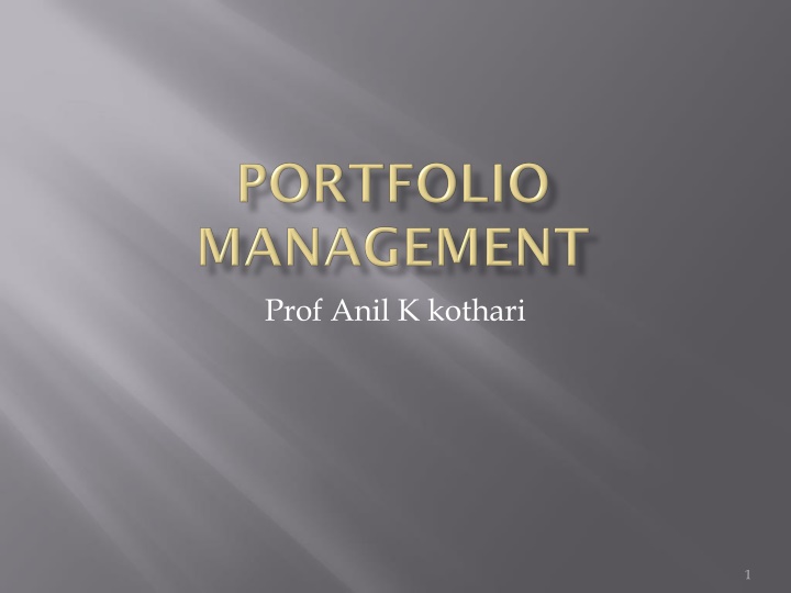 prof anil k kothari
