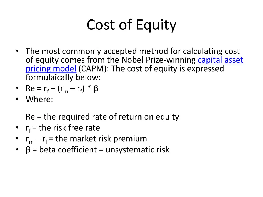 cost of equity 1