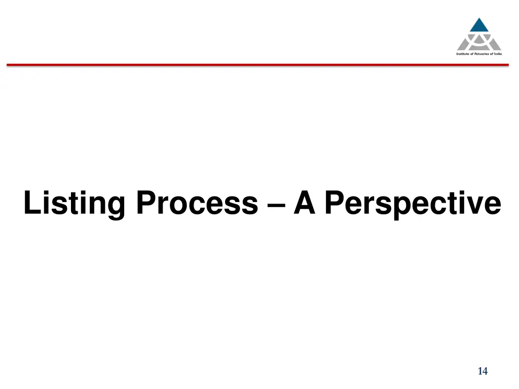 listing process a perspective
