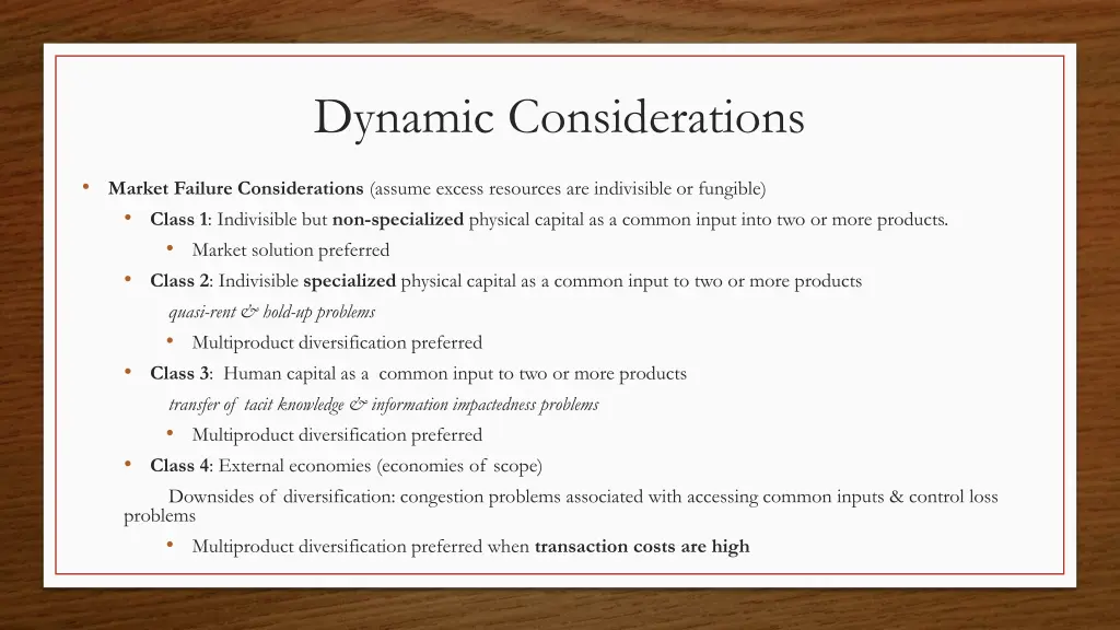 dynamic considerations 1