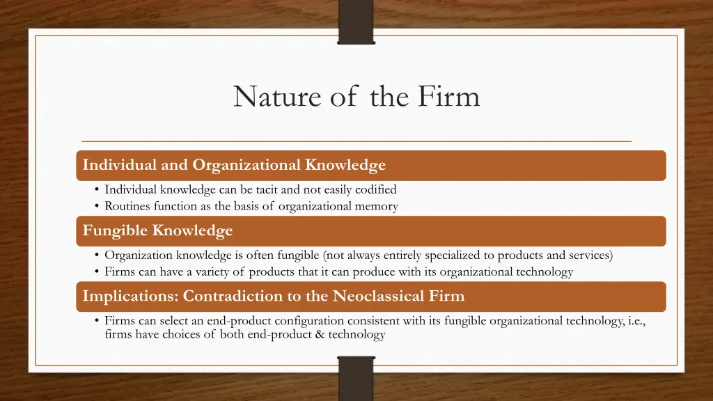 nature of the firm